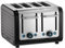 Dualit Architect 4 Slot Black Body with Metallic Silver Panel Toaster