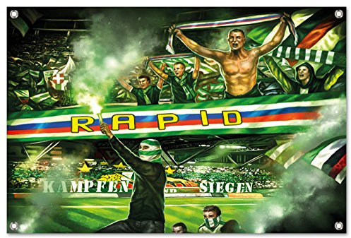 Ultras-Art Rapid kämpfen und Siegen Bild auf PVC Plane/PVC Banner inkl Ösen, Maße: 60x40 cm