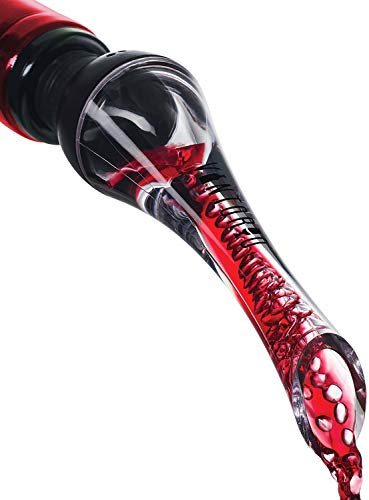 Vintorio Verseur aérateur de vin - Bec verseur de décantation et d'aération de qualité supérieure pour les amateurs de vin et les sommeliers (Noir)