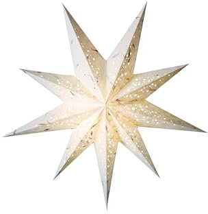 starlightz Papierstern Spumante M White 60 cm Lampenschirm, Fensterdeko, Weihnachtsstern, handgemacht - das Original aus Indien