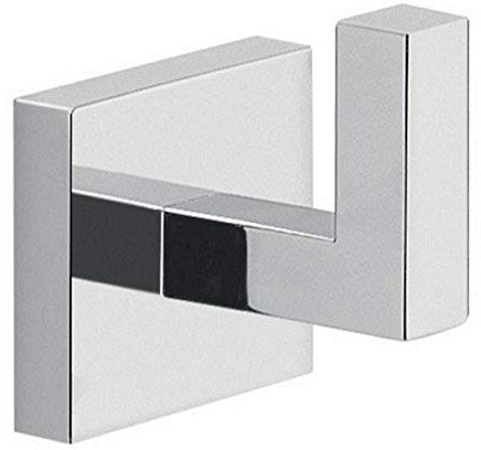 Gedy A026-13 Elba Modern Square Wall Mounted Bathroom Hook, Chrome