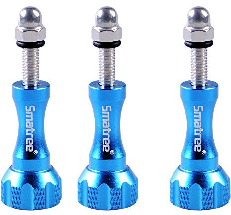 Smatree Tornillo de Aluminio para Gopro Hero 13/12/11/10/9/8/7/6/5/4/3+/3/2/1 (3 pcs Blue)