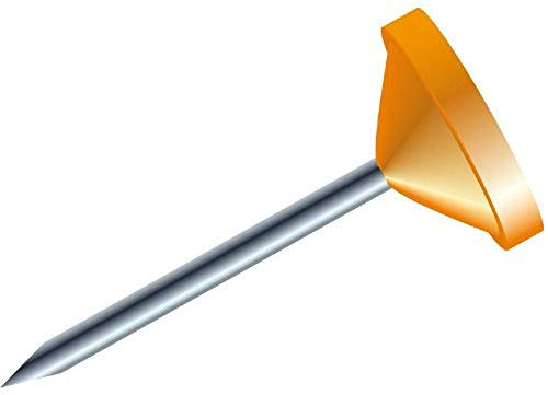 Exacompta 14507E 100er Pack Flachkopfnadeln einfarbigen Spitzenläge 8mm Durchmesser 5mm orange