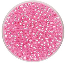 GLOREX Rocailles 2,6 mm,17 g, Glas, Rosa, 4.3 x 4.3 x 1.7 cm