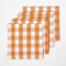 HOMESCAPES 4er-Set Karierte Stoffservietten orange-weiß 45x45 cm, Servietten Vichy-Karo, Tischservietten aus 100% Baumwolle