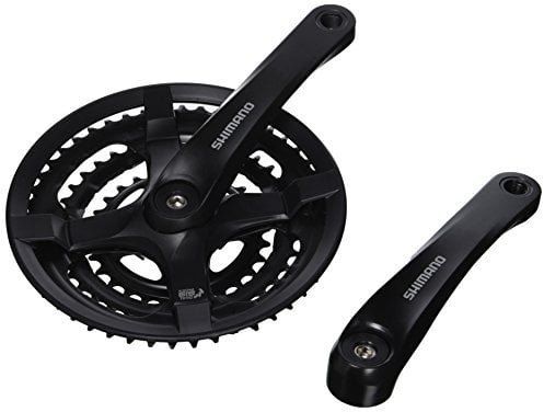 SHIMANO Unisex Tourney Kurbel 170 Mm 48 / 38 28 Zähne Mit Kettenschutzring Alu-kettenradgarnitur, Schwarz, L EU