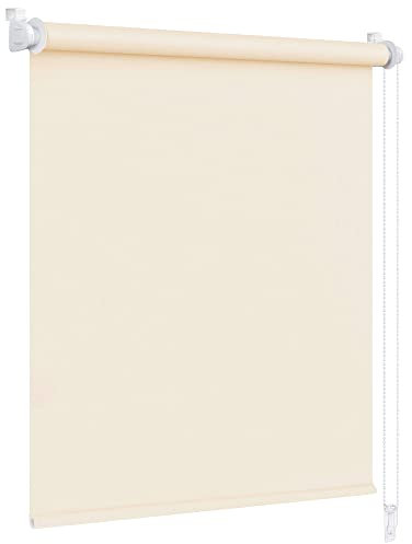 Victoria M. Klemmfix Verdunkelungsrollo ohne Bohren Rollo Seitenzugrollo Verdunkelung für Fenster und Türen, 70 x 150 cm, Creme