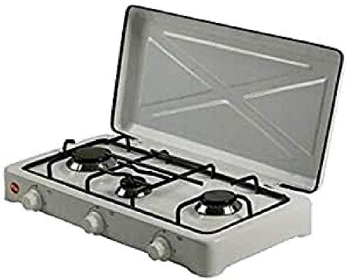 FM chauffage HG-300 Plaque – Plaque (Table, gaz, émaillé, rotatif, Front, 58 cm) couleur blanc