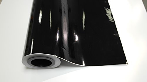(7,89/m2) Könighaus Schwarz Glanz Autofolie 200 x 152 cm mit Luftkanälen + Gratis Rakel inkl. Anleitung