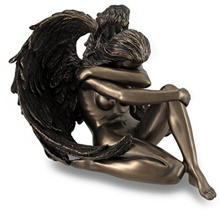 Bronzed Female Angel Statue Artistic Nude Sculpture