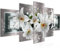 Runa Art - Bilder Blumen Lilien 200 x 100 cm 5 Teilig XXL Wanddekoration Design Grau Beige 204751c