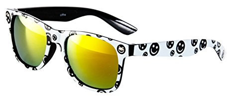 Ciffre Sonnenbrille Nerd Brille Weiß Schwarz Smiley