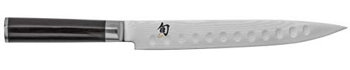 KAI Shun Classic japanisches Schinkenmesser 23 cm Klingenlänge mit Kullenschliff - Damastmesser 32 Lagen VG MAX Kern - 61 (±1) HRC - Pakkaholzgriff - Made in Japan - Fleischmesser geschmiedet