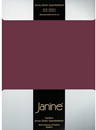 Janine Spannbettlaken Elastic - extra weiches und elastisches Spannbetttuch - für Matratzen 180x200cm bis 200x220cm Burgund