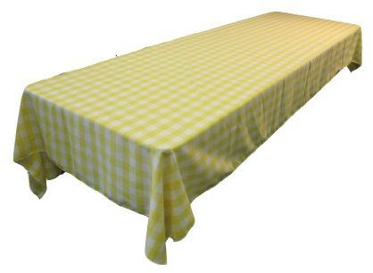LA Linen Nappe à Carreaux, 152,4 x 304,8 cm, Jaune foncé