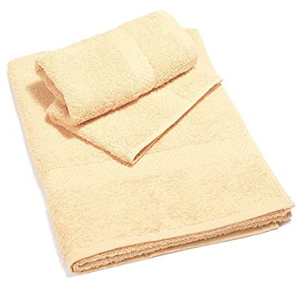 Caleffi Minorca Asciugamano con Ospite, Cotone , Vaniglia, Standard, 01823