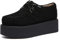 RoseG Donna Pizzi fatti a mano in pelle scamosciata piatte Creepers Scarpe con la zeppa 39 EU Nero
