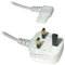 Figure Fig of 8 IEC C7 Mains Power Lead Cable - Right Angled/White 0.5M, 1M, 1.9M, 3M or 5M (0.5M)