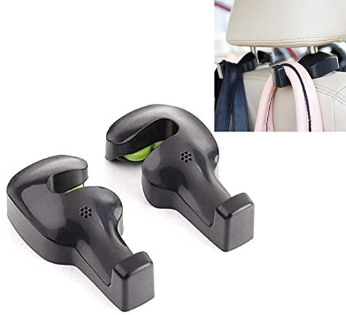 IPELY Crochet de support universel pour siège de véhicule de voiture pour sac à main en tissu d'épicerie(Noir -Ensemble de 2)