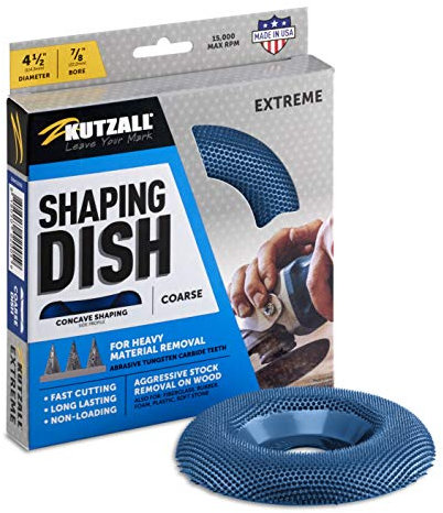 Kutzall Disco Perfilador Extremo - Basto, 4-1⁄2 (114,3mm) Dia. X 7⁄8 (22,2mm) Diámetro - Accesorio para Trabajos en Madera para DeWalt, Bosch, Milwaukee. Carburo de Tungsteno Abrasivo, DW412X90