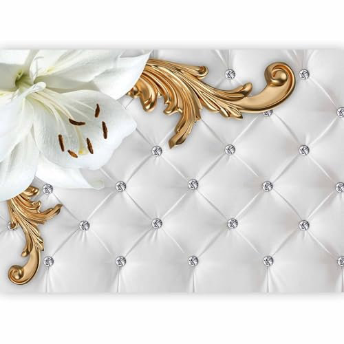 murando - Vlies Fototapete Blumen Leder-Optik Abstrakt Vlies Tapeten Wandtapete XXL Moderne Wanddeko Design Wand Dekoration Wohnzimmer Schlafzimmer Büro Flur