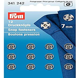 Prym Druckknöpfe, Metal, Silber, 7 mm Durchmesser