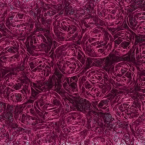 Drahtbälle, Drahtkugeln. Ca 30 mm. 10 Stück. Farbe: Fuchsia -10