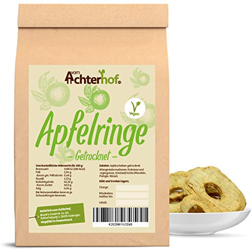 1 kg Apfel-Ringe getrocknet ungesüsst und ungeschwefelt original vom-Achterhof Qualität