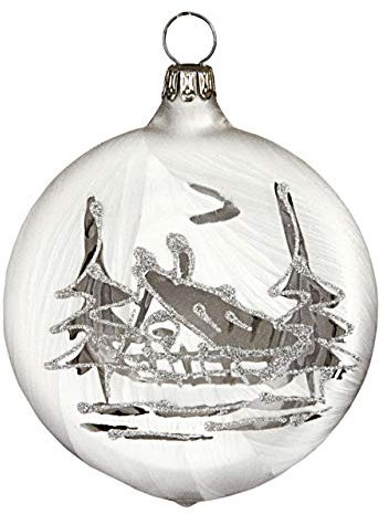 Jingle Bells Lauscha Christbaumkugel Winterzauber Taler rund 3Stck. per Box