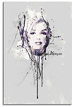 Paul Sinus Art Marilyn Monroe II 90x 60cm Keilrahmenbild Kunstbild Aquarell Art Wandbild auf Leinwand fertig gerahmt Original Unikat