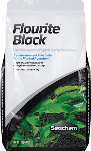 Seachem Flourite - Grava de Arcilla Negra - Sustrato de Acuario plantado Natural poroso Estable, 15.4 Libras