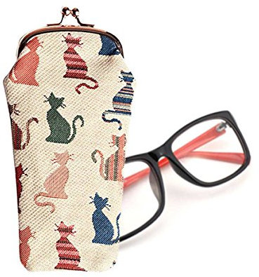 Signare Tapestry Arazzo Porta Occhiali, Custodia Occhiali, Custodia Occhiali da Sole, Portaocchiali per Donna (Gatto sfacciato)