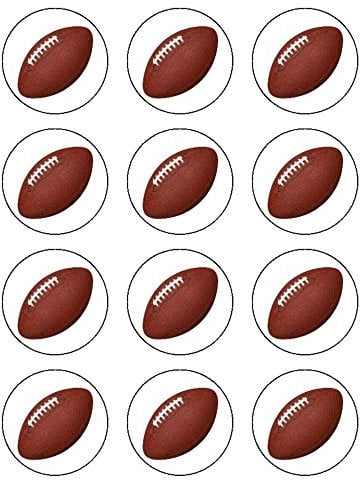12x Rugby Balls 2 5cm PRE-CUT PREMIUM RICE PAPER Edible cake Toppers