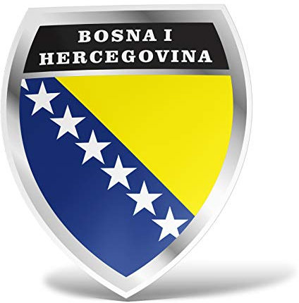 erreinge Sticker Bosnien-Herzegowina Flaggen-Schild geformte Adhesive PVC für Abziehbild Tapete Auto Moto Helm Camper Laptop - 10 cm