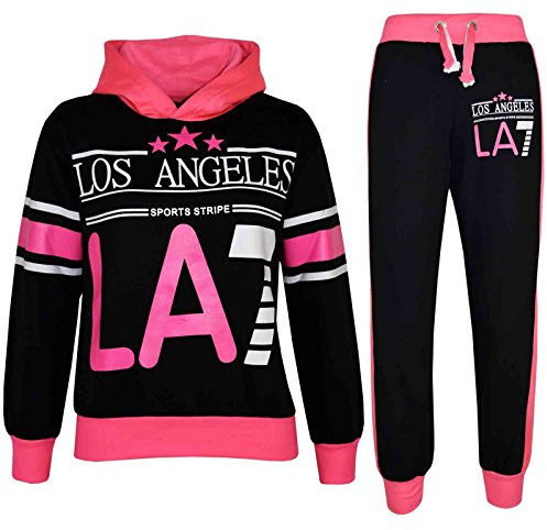 Kids LA7 Tracksuit Two Colour Set Hoodie & Jogger Sweatpants Girls Boys Age 5-13