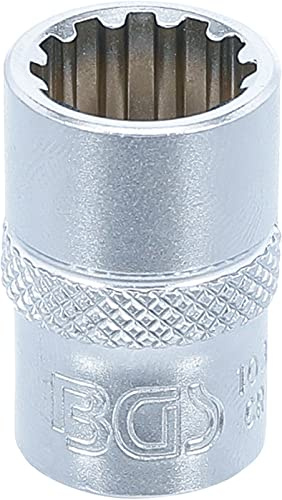 BGS 10312 | Steckschlüssel-Einsatz Gear Lock | SW 12 mm | Antrieb Innenvierkant 10 mm (3/8) | Chrom-Vanadium-Stahl | Verchromt, matt | mit Rändelung