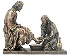 WU Unicorn Studios Jesus Waschende Füße Statue Skulptur (Bronze)