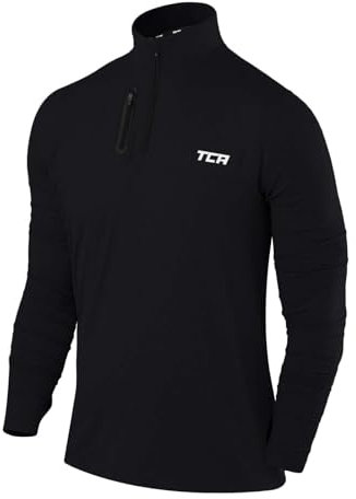 TCA Fusion Gym Tops for Men Training Sports Long Sleeve Running Top Men Gym Clothes - Black, M