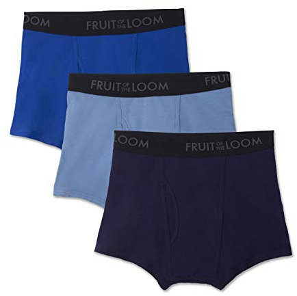 Fruit of the Loom Herren Trunks, Short Leg Boxer Briefs Retroshorts, Kurzes Bein – Baumwollgewebe – 3 Stück, Small (3er Pack)