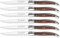 Laguiole Wood Handle Steak Knives Set Of 6-Brown & Gray