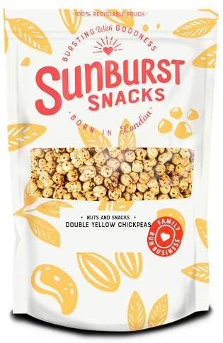 Sunburst Snacks Double Roasted Yellow Chickpeas, No Added Ingredients, Plant Based Protein Snack, Re-Sealable Recyclable Pouch, 500G
