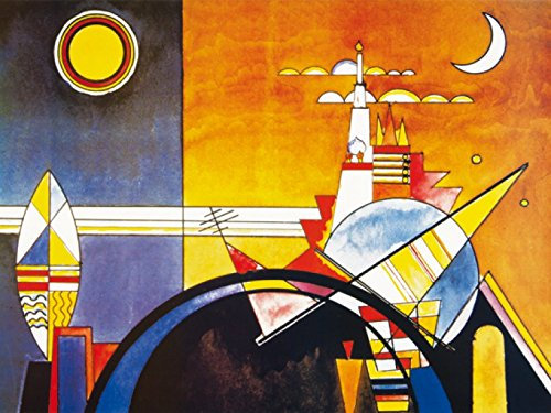 1art1 Vassily Kandinsky Poster Impression sur Toile La Grande Porte De Kiev, 1928 Affiche Murale XXL Encadrée | Tendue sur Cadre en Bois | Tableau 80x60 cm