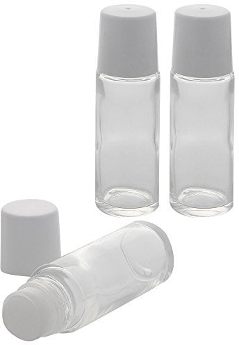 Klare Deostick Flaschen 75ml, Kosmetex Deo-Roller zum selbst Befüllen, 3 Stück
