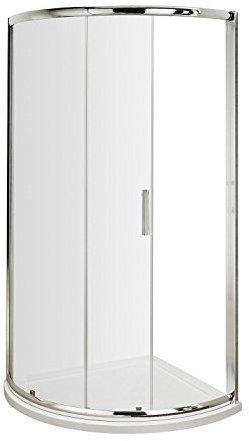 Nuie 860mm Quadrant AQSE1 Pacific ǀ Modern Bathroom 6mm Safety Glass Single Entry Corner Shower Enclosure, 860mm x 860mm, Polished Chrome, Clear, 900mm
