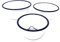 3 x Falcon White and Blue Enamel Xmas Pudding Bowls, Size 12cm, 14cm, 16cm.