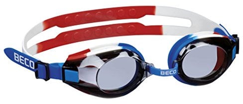 Beco BECO Unisex – Erwachsene''Macao ' Profischwimmbrille, blau/weiß/rot, One size
