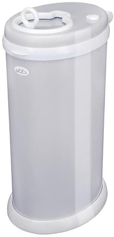 Ubbi Steel Diaper Pail, Odor Locking, No Special Bag Required, Award-Winning, Registry Must-Have, Grey