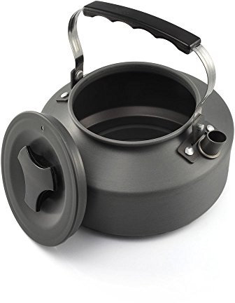 Ganzoo Hervidor de agua para camping, tetera de aluminio anodizado extremadamente ligero, marca