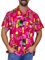 V.H.O. Funky Chemise-Hawaienne, Manche-Courte, Beerbottle, Rose, L