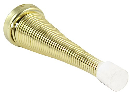 TIMCO Spring Door Stop - 78 x 24mm - Electro Brass - Pack of 2
